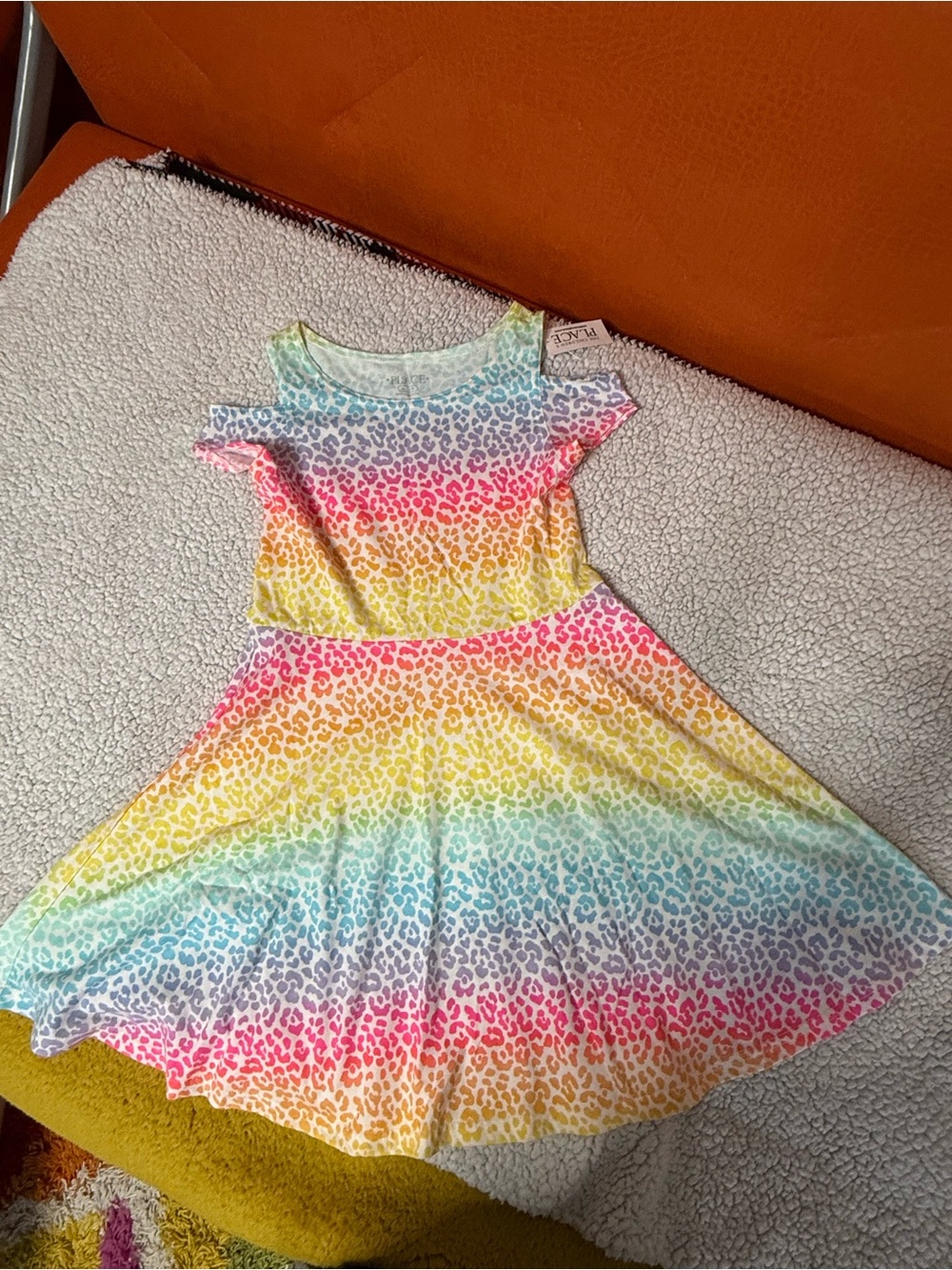 The Children's Place Rainbow Leopard Print Twirl Dress - Multi